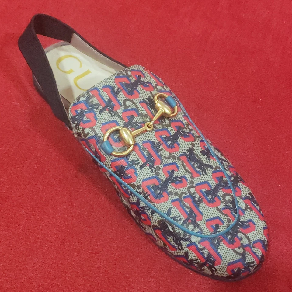 Gucci Princetown Supreme Kids Unisex Shoes Slides Beige Logo Size 33 US 2 - Image 4 of 4