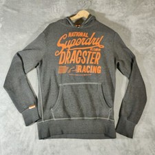 Vintage Superdry Sweatshirt Mens Medium Gray Hoodie Streetwear Activewear