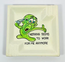 Vintage Kreiss Company Psycho-Ceramic Product Square Ashtray 5.5” Japan