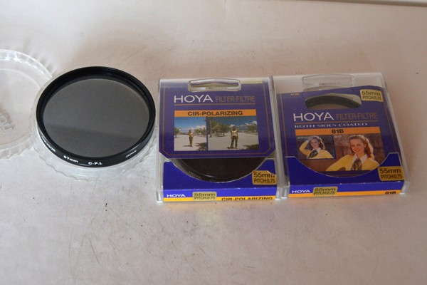 3 filters 67mm & 55mm - polarizing - Hoya & soligor