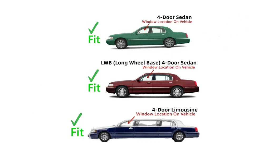 Fits 1998-2011 Lincoln Town Car Sedan Driver Left Side Front Door Window Glass Foto 3 de 3