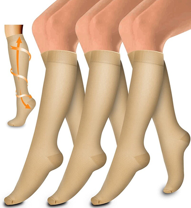 Knee High Medias de Compresion Mujer Hombre Calcetines Compresivos para  Deporte