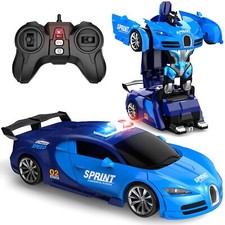 Remote Control Car, RC Cars One-Click Becoming Robot Transforming Toys Car for