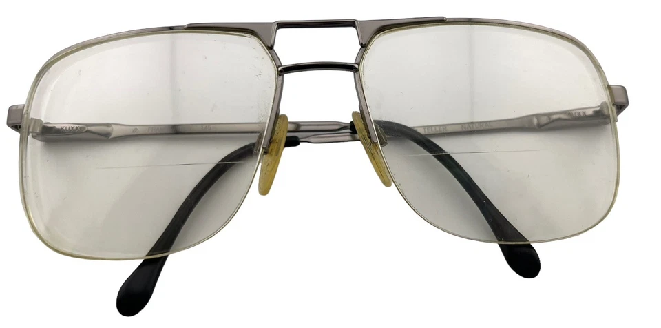 Marcos de gafas de aviador Luxotica vintage cajero 145 mm 58/18 plata natural Foto 2 de 4