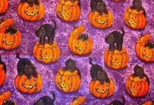 "Pumpkin & Cats" fabric - Springs Creative Products Group