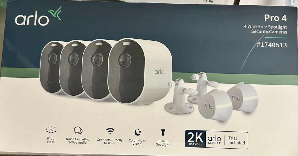 Arlo Pro 4 Spotlight Camera - Wireless Security, 2K Video and HDR