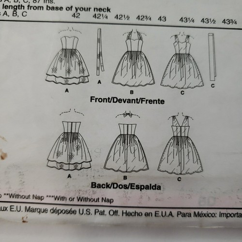 McCalls 5320 Strapless Halter Bodice Dress Full Skirt Pattern Size 4-12 Uncut - Picture 5 of 5