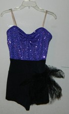 New Women Weissman Multicolor Black Purple Sleeveless Dance costume size MA
