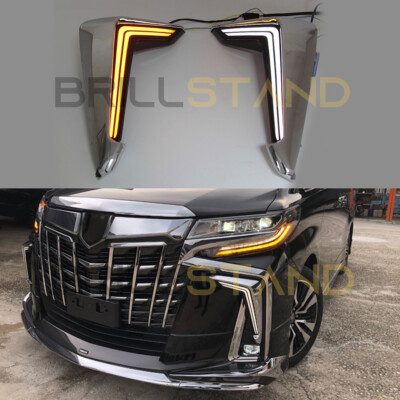 For Toyota Alphard Vellfire 2018-2020 LED DRL Daytime Running Light w/ Turn