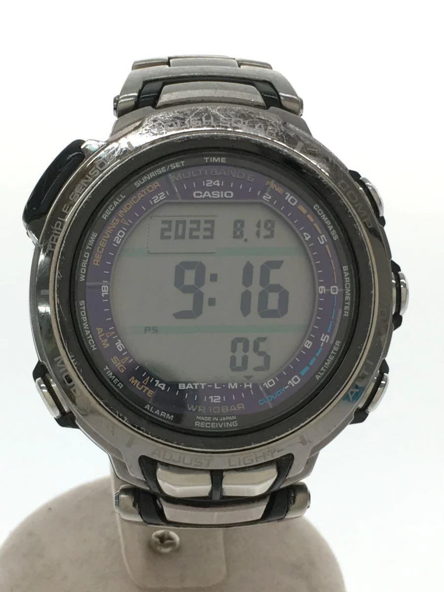 Casio Pro Trek PRX-2000T-7JF Solar Digital Watch Grey x Silver Pre-Owned