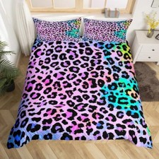 Women Cheetah Printed Bedding Set King Colorful King No Comforter Color 02