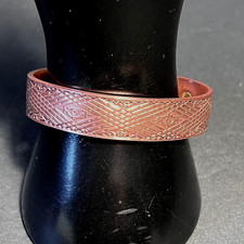 Copper Magnetic Therapeutic Cuff Bracelet Unisex Sz Large 6 Neodymium Magnets