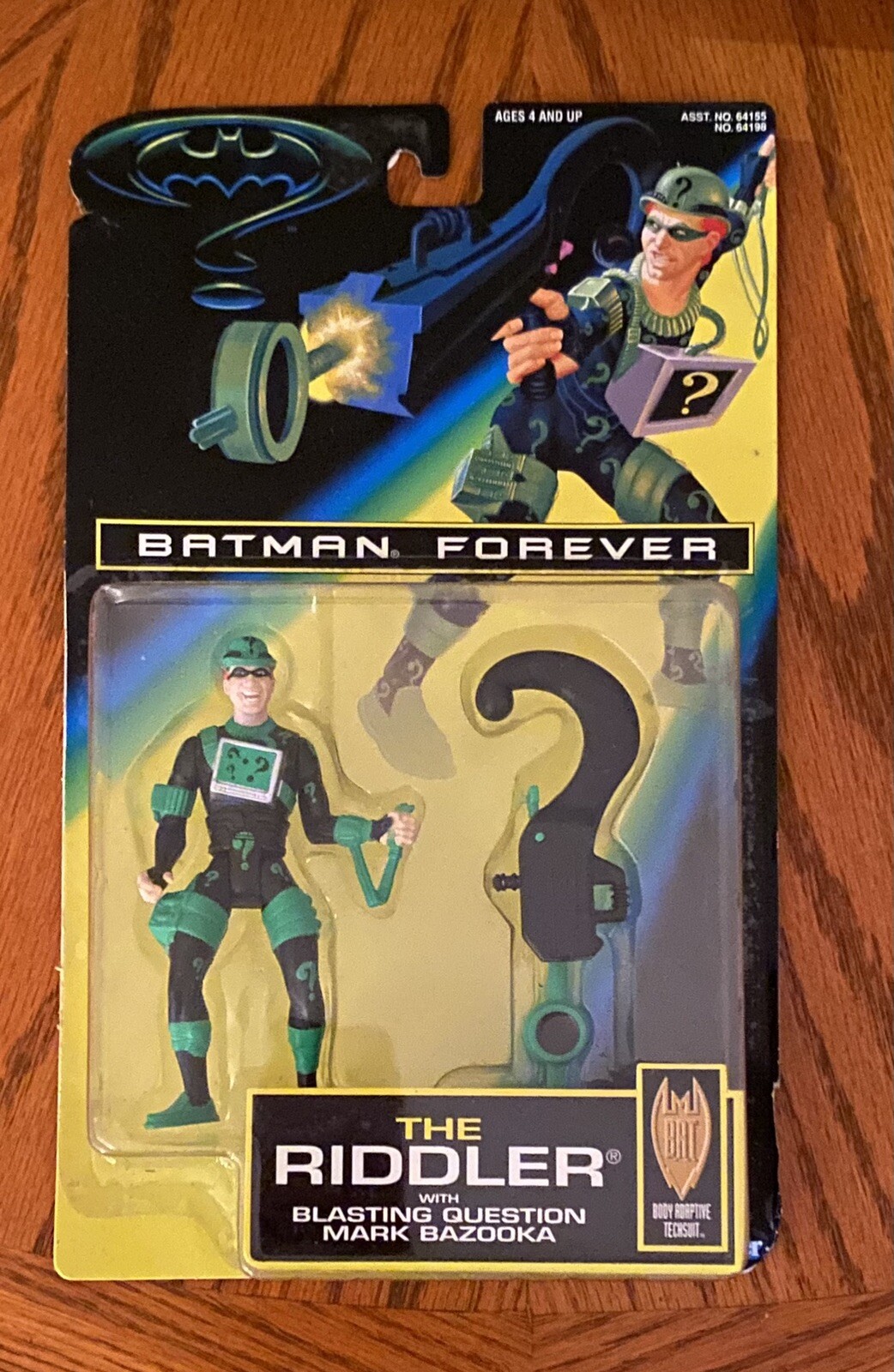 Batman Forever The Riddler Kenner 1995 with Blasting Question Mark Bazooka NEW