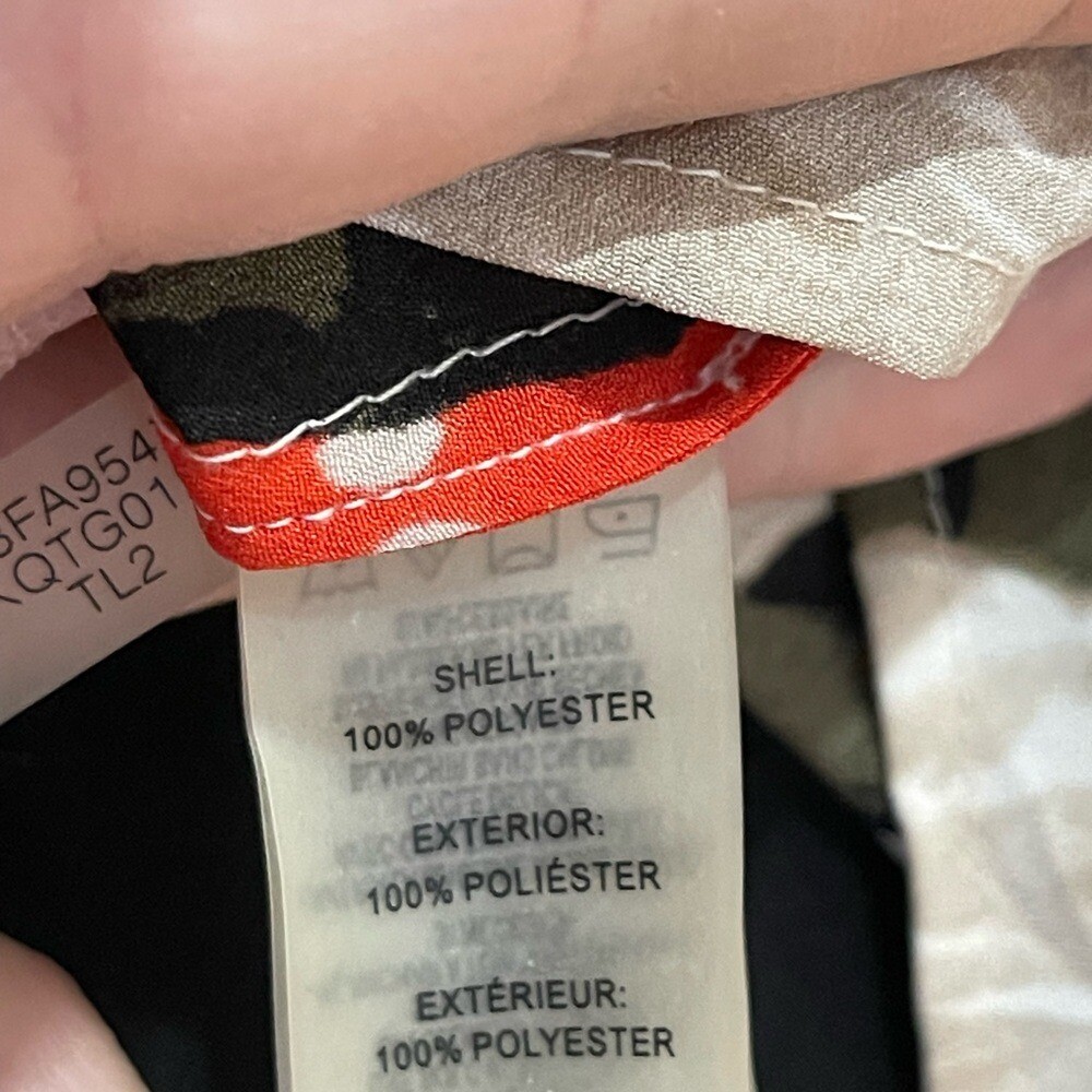 Calvin Klein S V Neck Button Down Patterned Blouse - image 2