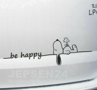 be happy Aufkleber Snoopy schlafend + Woodstock 40x12cm S156 ML oder MR Farbwahl