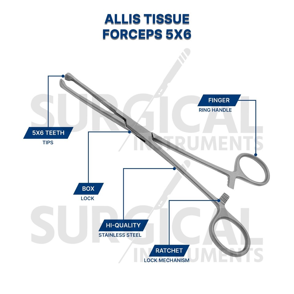 Range of Allis Tissue Forceps Clamp Individual & Sets OB/GYN Instrument ...