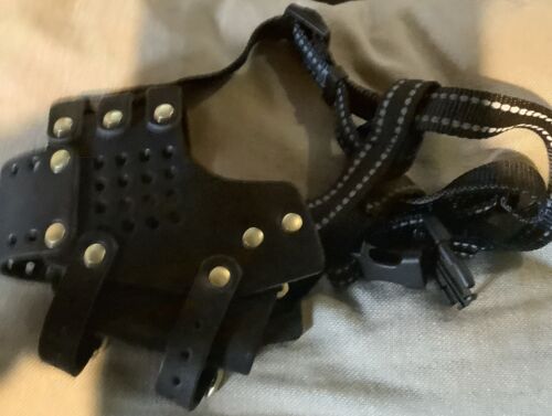 Dog Muzzle Leather Basket Adjustable Muzzles for Medium Breeds - Afbeelding 1 van 4
