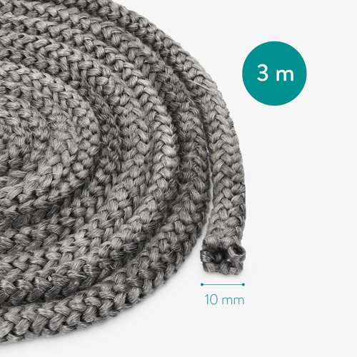 Junta para chimenea y estufa burlete aislante para puerta cristal 3 M x 10 MM - Imagen 3 de 6