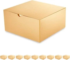 Gold Gift Boxes with Lids 10 Pack 8x8x4 Inches Parer Bridesmaid Proposal Boxe
