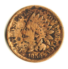 1859 INDAN HEAD PENNY CENT 1C COIN UNITED STATED OF AMERICA USA US C34