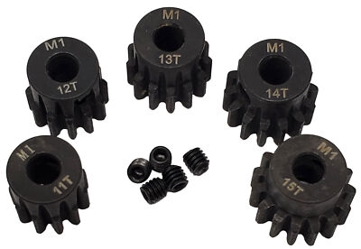 NHX RC MOD1 5mm Bore Hardened Steel Pinion Gears: 11T, 12T, 13T, 14T, 15T