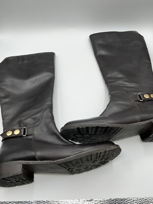 Calvin Klein Tall Boots 1.5  Heel Dark Brown