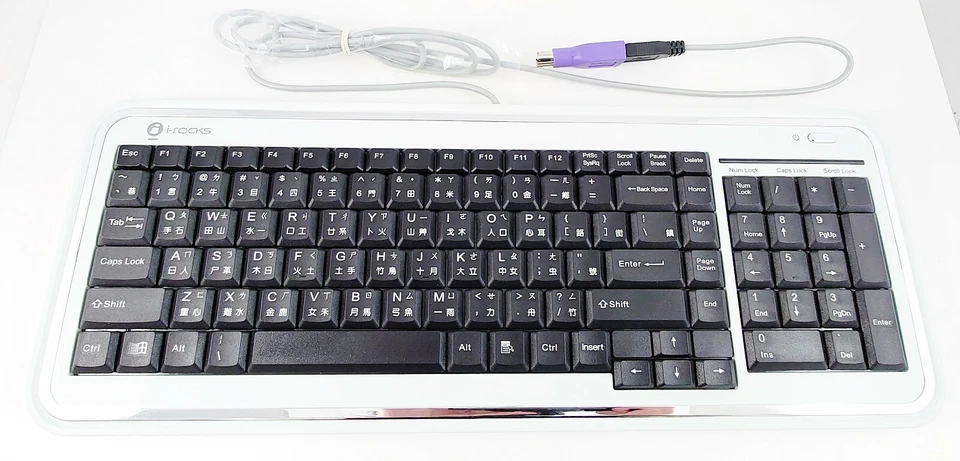 I-Rocks 2-Tone Slim X-SLIM 104 Keys USB PS2 Keyboard Chinese Layout KR-6130 - Image 3 of 4
