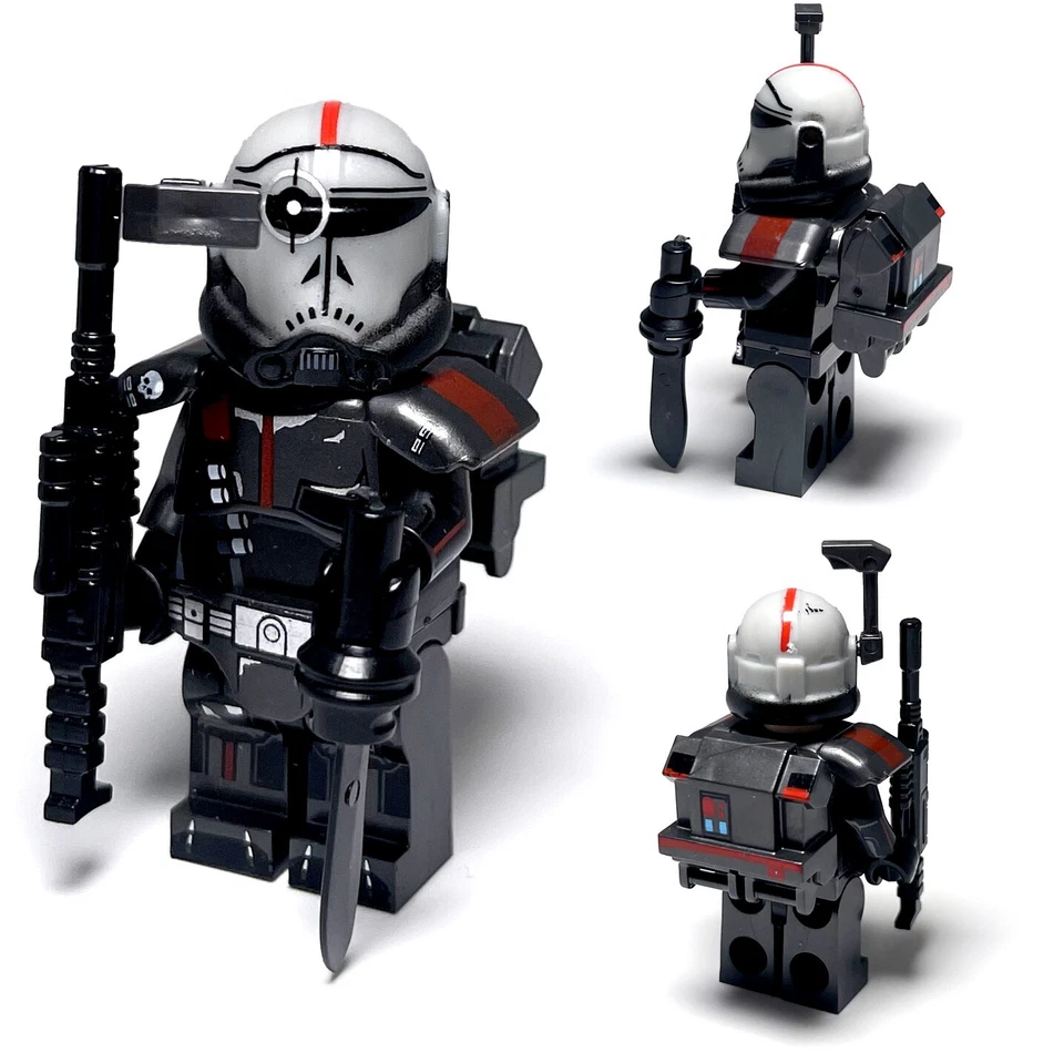 Minifiguras Lego personalizadas Bad Batch Star Wars Clone Force 99 Elite Black Commandos - Imagen 3 de 4