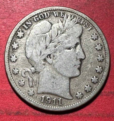 1911S US Barber SILVER Half Dollar "San Francisco" Mint! VG+! Old US Coin!