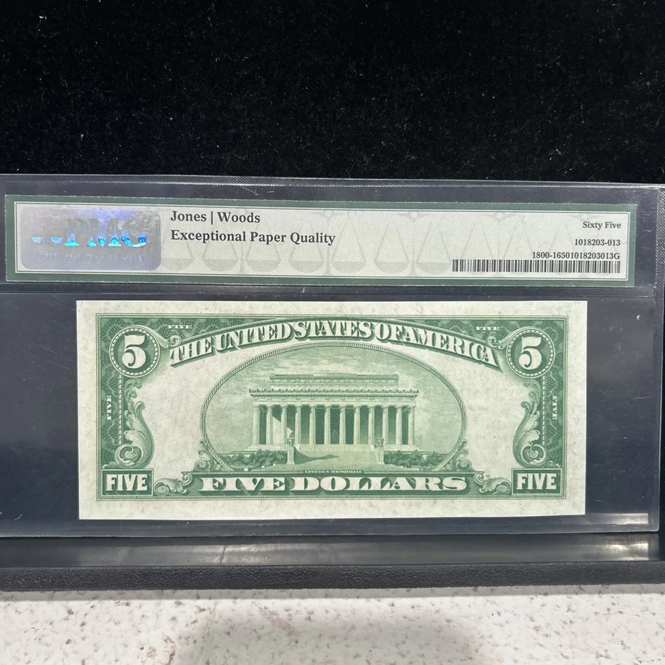 SASA 1929 First National Bank Sault St Marie $5 Pmg Unc 65 Epq - Image 2 of 2