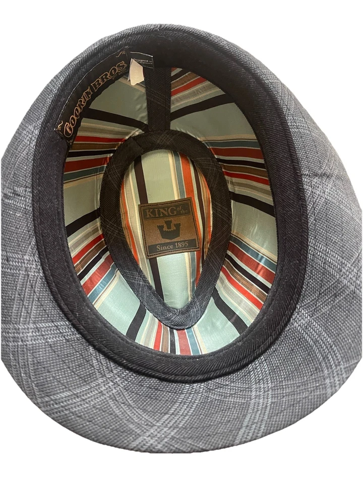 Goorin Bros Men’s L Fedora Gray Plaid Trilby Derby Hat “King Of The Castle” 1895 - Image 4 of 4
