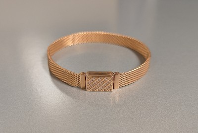 NEW PANDORA Reflexions Long Clasp Pavé Rose Gold Bracelet-From Retail Store-17cm