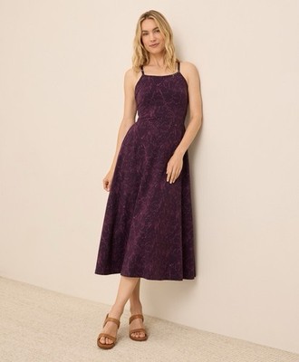 Pact Fit And Flare Midi Dress Garden Sketches WFM XXS RV | eBay