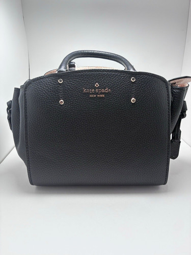 kate spade new york Black Medium Satchel Top Handle Zip w Detachable Strap