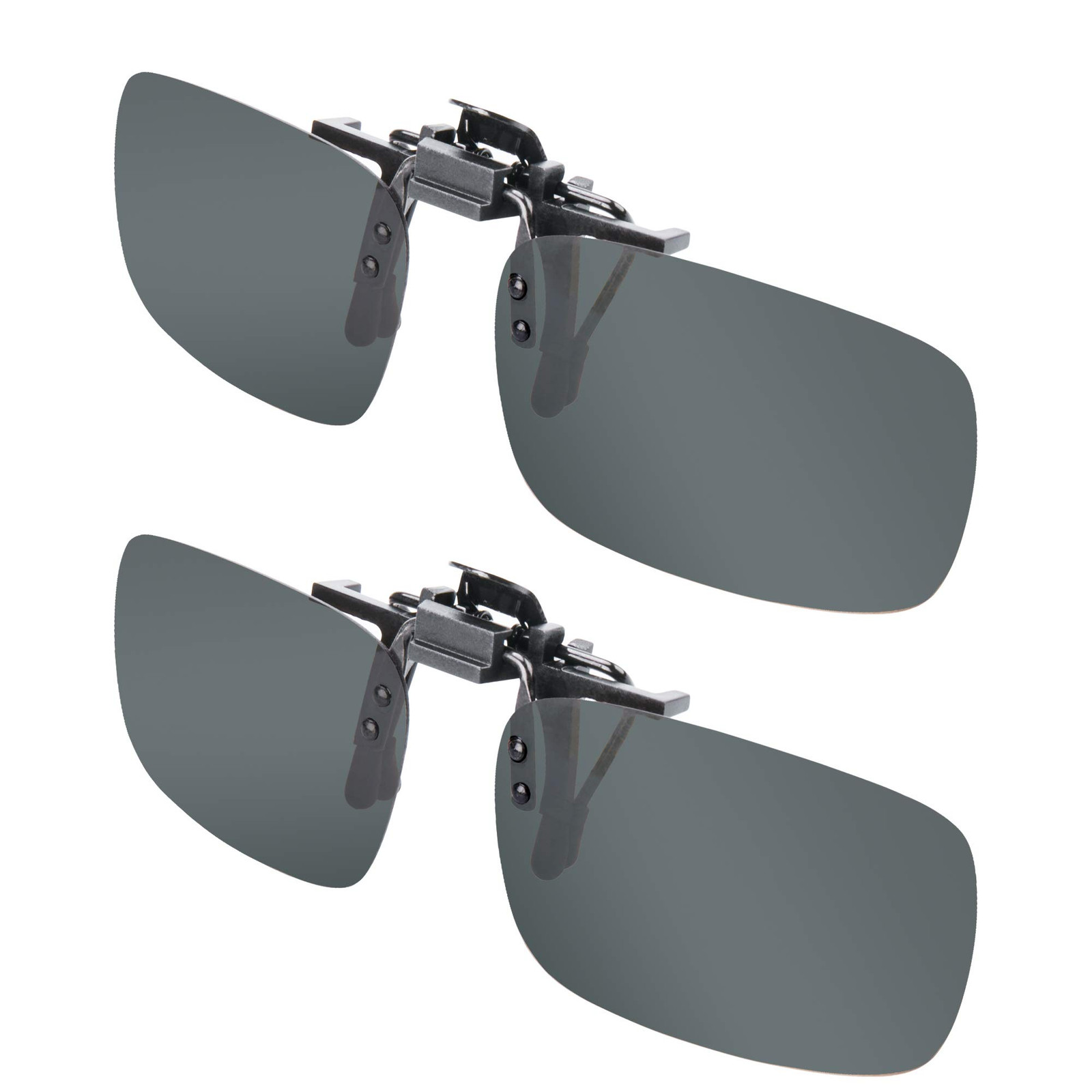 Clip-on Sunglasses Unisex Polarized Frameless Rectangle Lens 2-Black