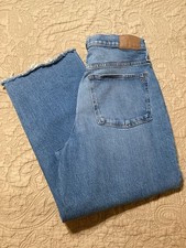 Madewell Women  s Size 31 Jeans Perfect Vintage Wide-Leg Crop Hallstead Raw Hem