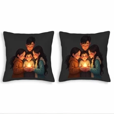 Set of 2 18x18in Throw Pillow Covers - Cozy Winter Pattern Design for Couch Bed 