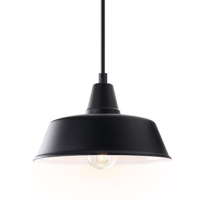 GOALPLUS 10 Inch Farmhouse Pendant Lighting Black Outdoor 10'' Dome, 1 Pack
