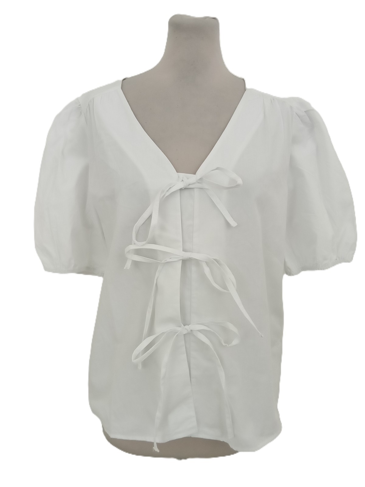 Nobody's Child Women's Tie Front Blouse Size 12 Wh...