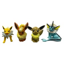 Vintage Pokemon TOMY Flareon,Vaporeon,Jolteon & Eevee Figures CGTSJ