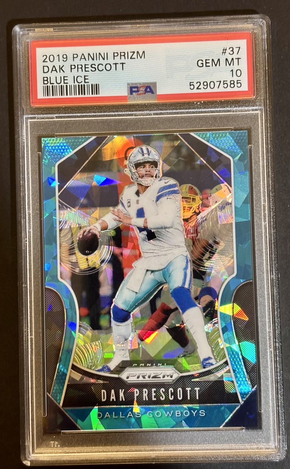 2019 Panini Prizm Dak Prescott #37 Blue Ice Prizm /99 Dallas Cowboys 🔥🔥🔥