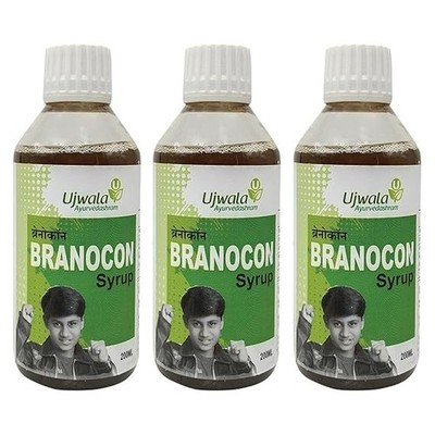 PACK OF 3 Ujwala Ayurvedashram Branocon Syrup(200ML) Used in combination for UTI