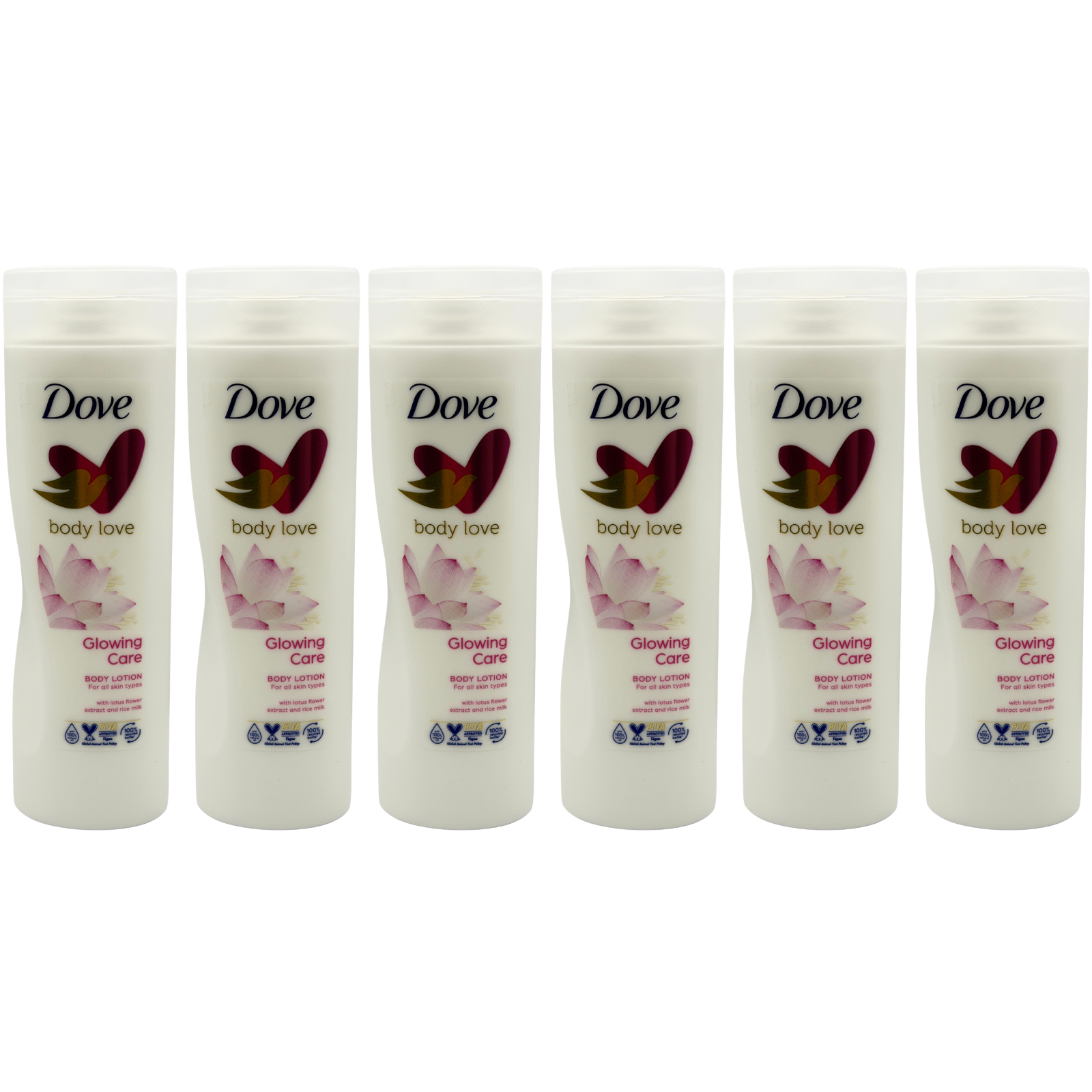 3 x Dove Body Love Glowing Care Body Lotion Cream Lotus Flower Rice Milk 250ml - Image 7