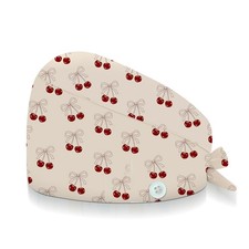 Adjustable Scrub Cap with Buttons Sweatband, Working Hat with Elastic Tie B...