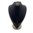 9ct Yellow Gold 375 Opal Solitaire Pendant Necklace Trace Chain 0.9g Length 18"