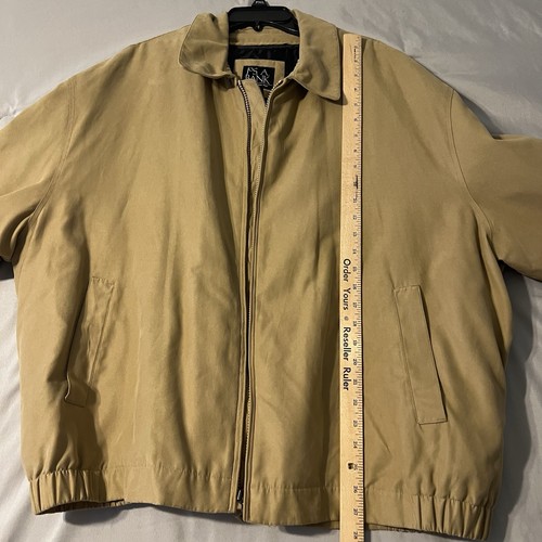 JoS. A. Bank Bomber Coat XXL Beige Microfiber Removable Lining Warm Winter Dad - Picture 17 of 19