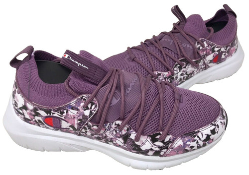 Champion Women's Yogi Floral Lace Up Athletic Shoes Purple/White Size:7 165L
