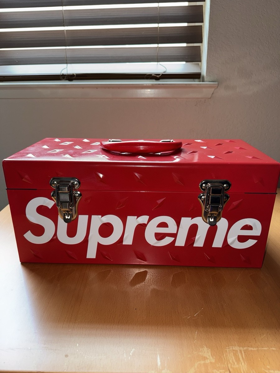 Supreme Diamond Plate Tool Box Red Box Logo FW18 Brand New