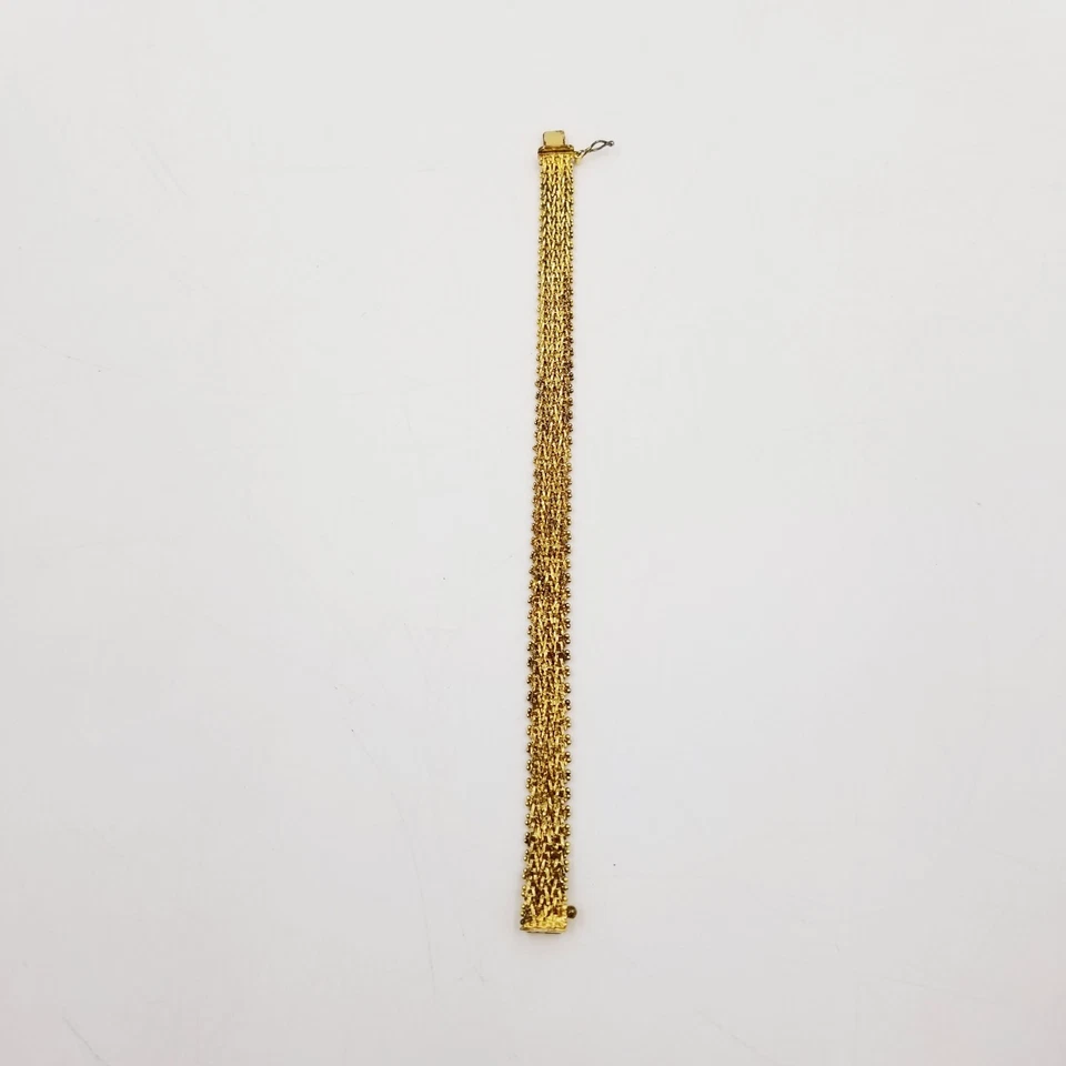 Pulsera de malla Riccio 925 plata esterlina Veronese Italia oro vermeil 8" de largo Foto 3 de 4