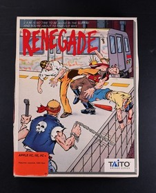Renegade Apple II 2 Floppy Disk 5.25 DOS NES Taito 1989